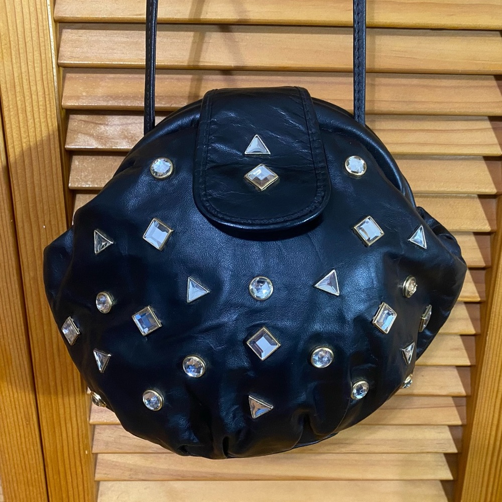 Vintage Y & S: Bedazzled, leather crossbody clutch